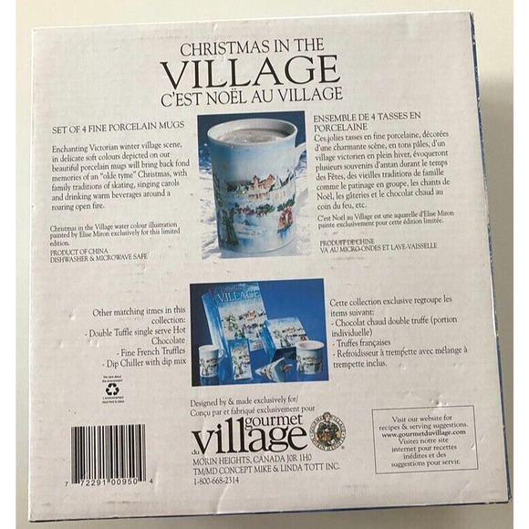 Gourmet Village - Set of 4 Christmas in the village blue mugs gift set with box - Picture 5 of 6
